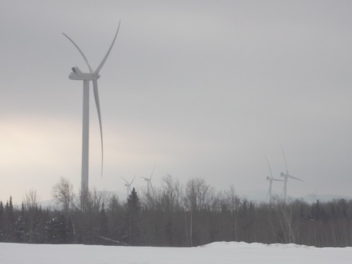 Turbines on wind farm--they look like synchronized swimmers by woodsrun