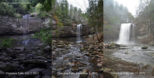 Cherokee Falls Water Levels by USWildflowers, on Flickr
