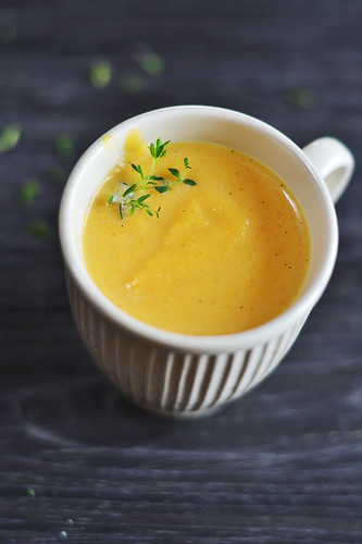 Pumpkin Soup with Pears and Vanilla Bean