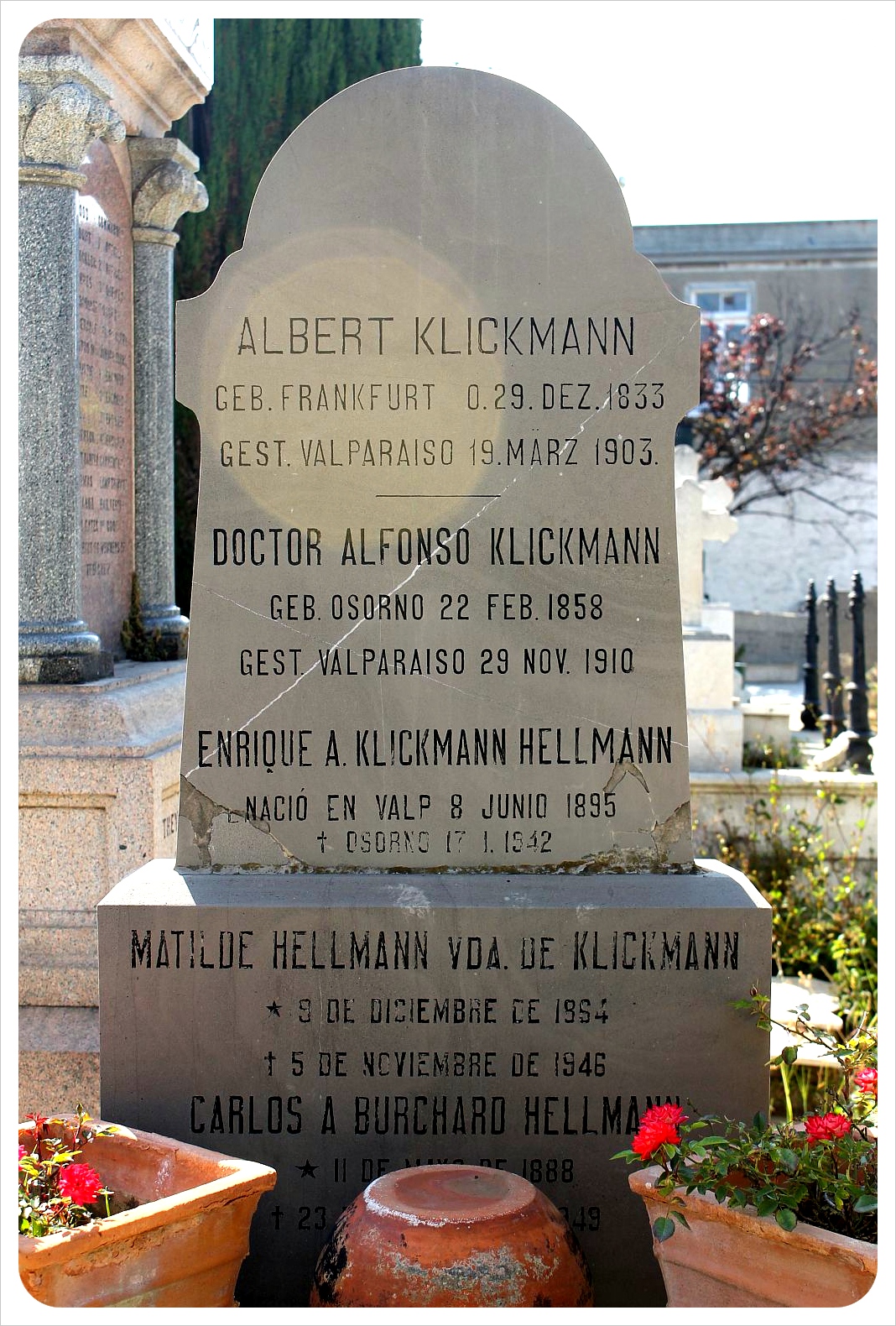 valparaiso cemetery german family grave