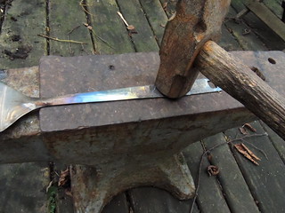 Re-forged flattened spatula shaft