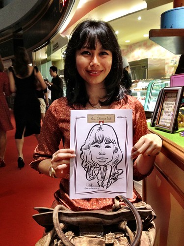caricature live sketching for Au Chocolat Opening - 11