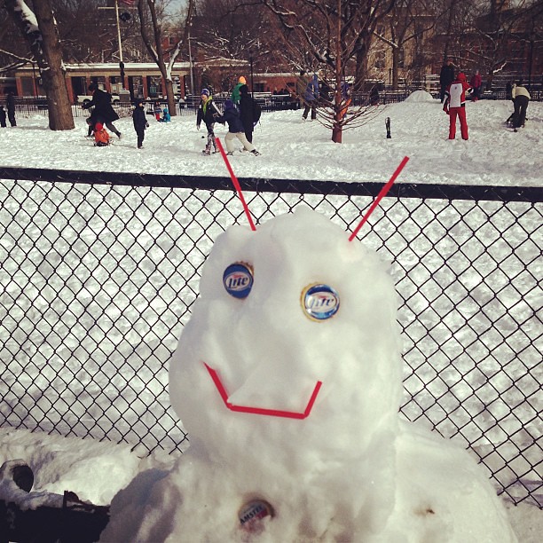 Frosty the East Village snowman