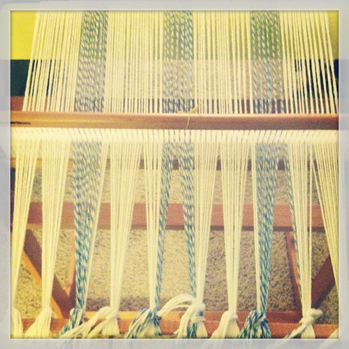 Weaving project number 3-- striped cotton tea towels!