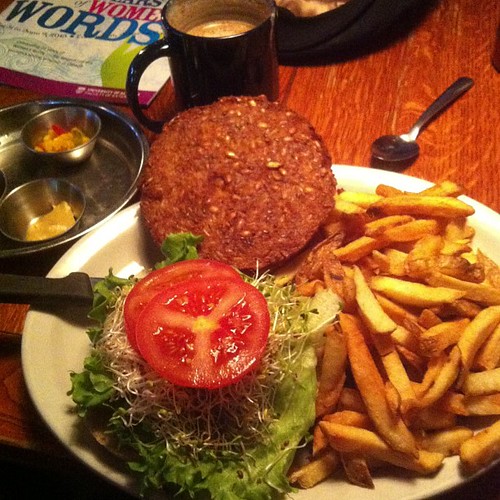 Veggie burger #yegfood by raise my voice