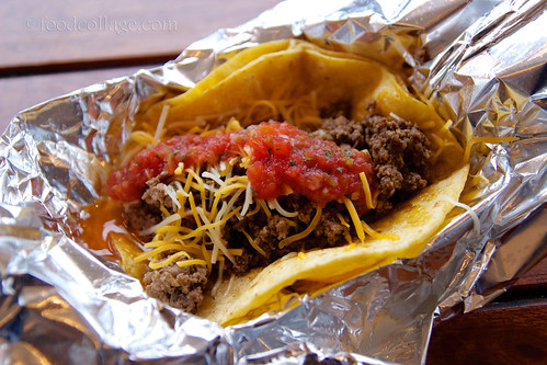 "Americano" Taco with Angus Ground Beef, Cheddar Jack, and Truck-made Salsa at Pgh Taco Truck