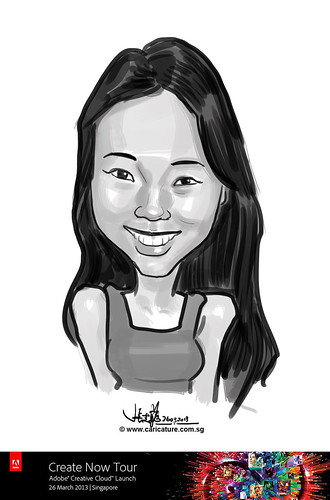 digital caricature for Adobe Create Now Tour - Stephanie Lim