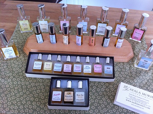 Ayala Moriel Parfums display at Alembique - notice the new packaging!