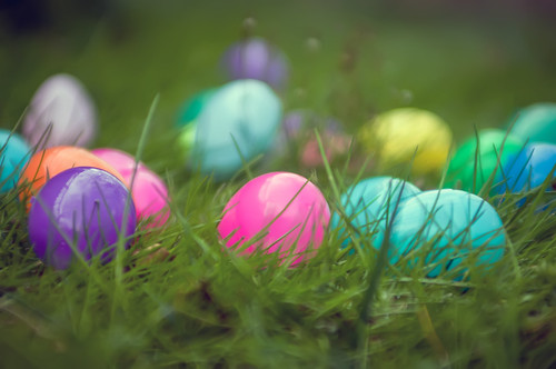 easter eggs in grass by DigiDreamGrafix.com