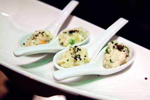 VIP Passed Hors d'oeuvre: Lobster Risotto with Petrossian Caviar Powder