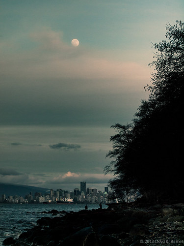 Moon Rising Over Vancouver