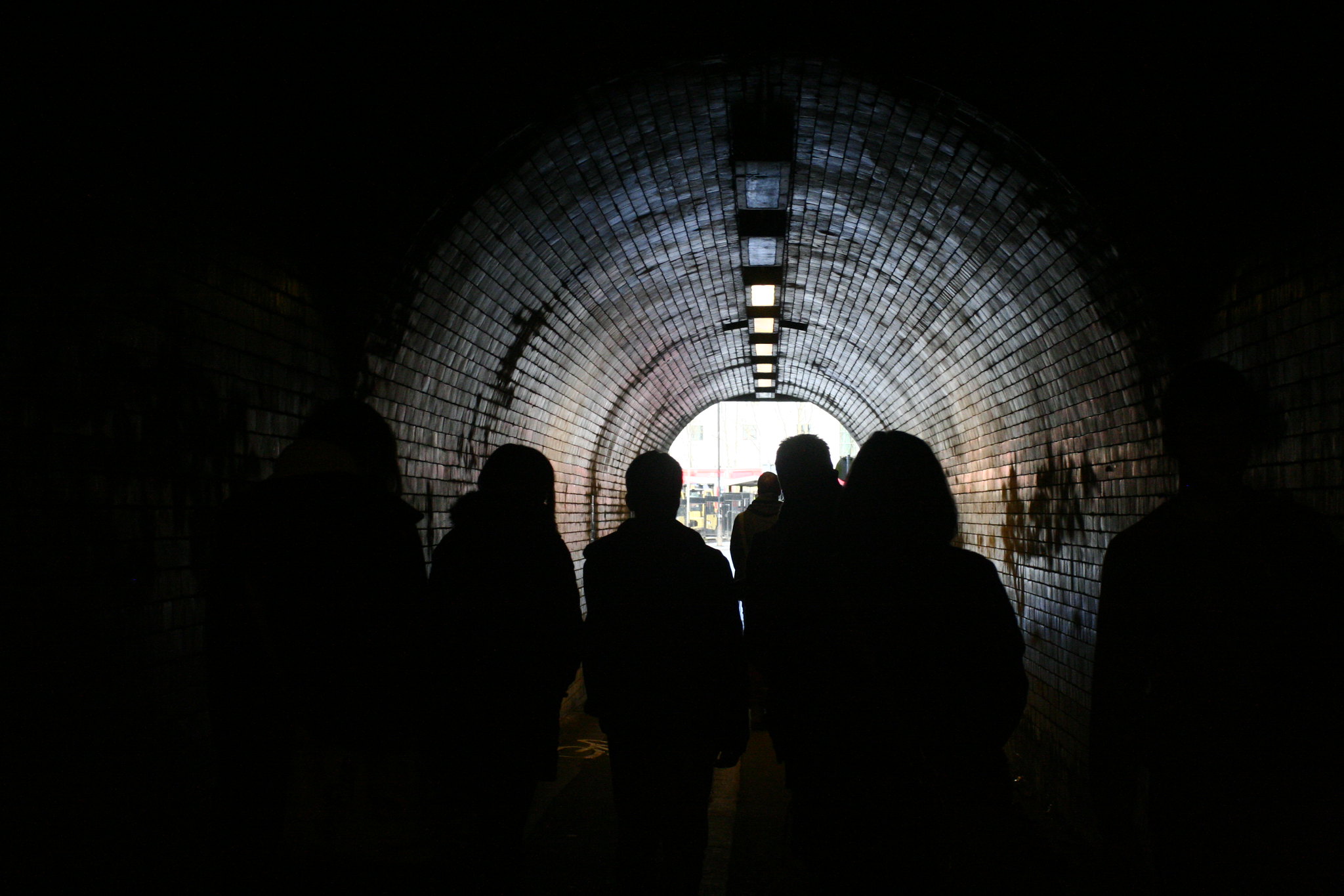 Tunnel under train line, York.