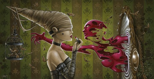 Anthony Clarkson's 'Veil of Vanity' - from 'Masking Our Descent' opening Sat, Feb. 9th at Thinkspace by thinkspace_gallery