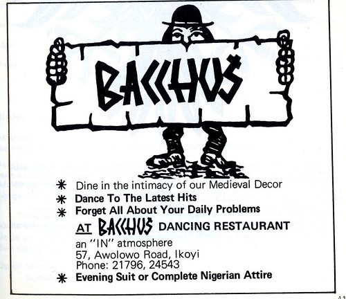 Guide to Lagos 1975 021 bacchus dancing restaurant