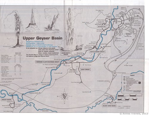 Old trail map of the Upper Geyser Basin, Yellowstone National Park, Wyoming