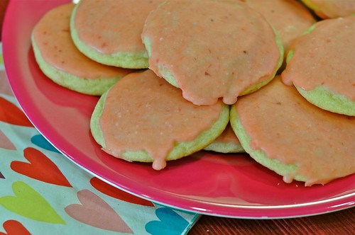 Strawberry Frosted Cookies