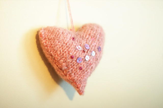 Pink Wool Heart
