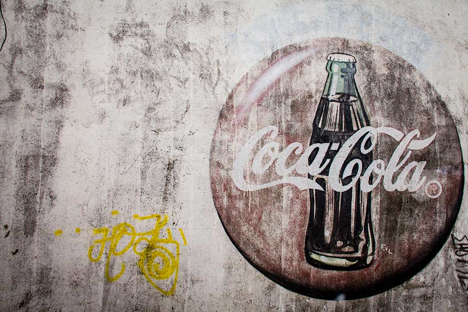 Photo and Desktop: Weathered Coke Ad, Granada Nicaragua 