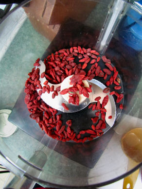 Goji Berries in Food Processor
