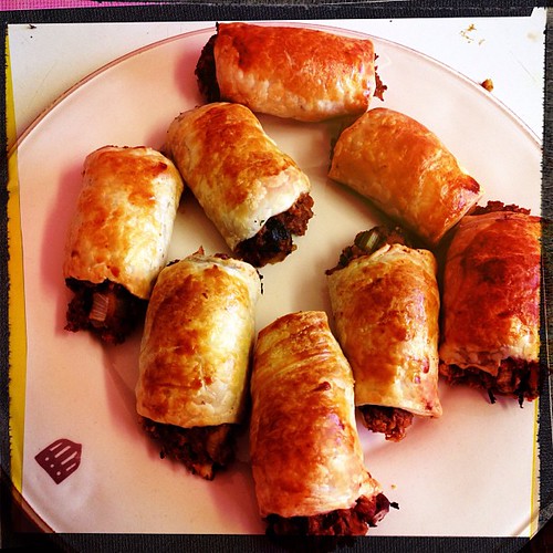 Delicious "vegetarian" sausage rolls for dinner!