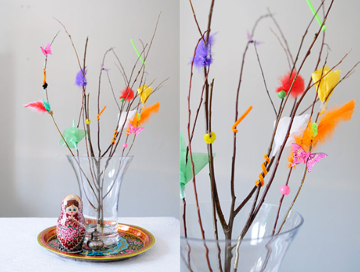 Decorated twigs from Easter witches