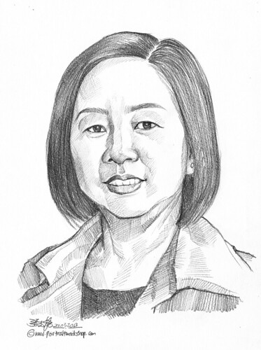 Pencil portrait for Chinese Swimming Club Sharong Heng - 27