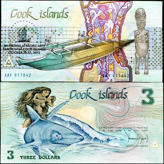 3 Doláre Cookove ostrovy 1992, Pick 6