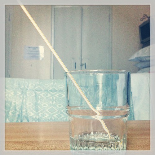 A very long #straw in a fairly short #glass. #hospitalfood
