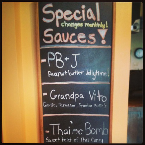 The current lineup of sauce specials. #getsauced