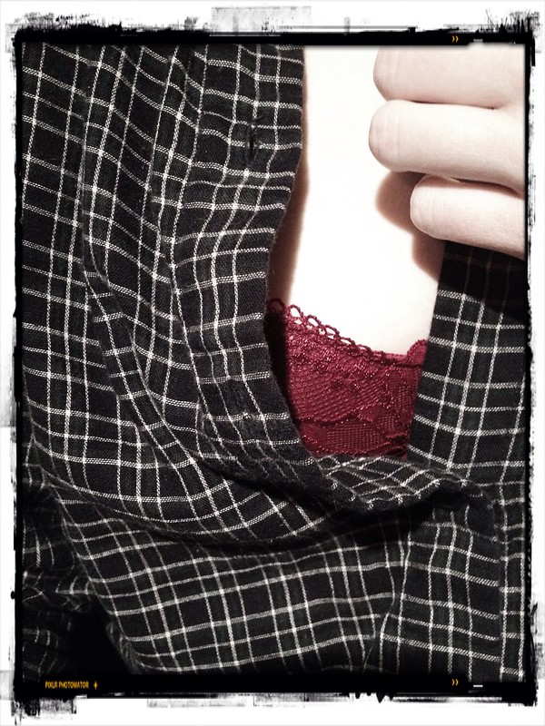 plaid & red lace