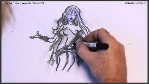 learn how to draw a woman character 025