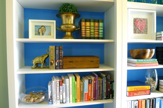 Blue-backed shelves