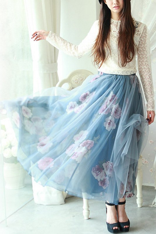 oasap flower print skirt