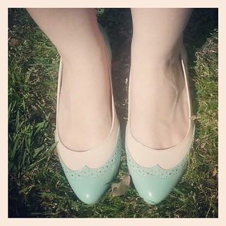 First day of #spring! Time to break out the #mint. Love these shoes from @modcloth by @baitfootwear.