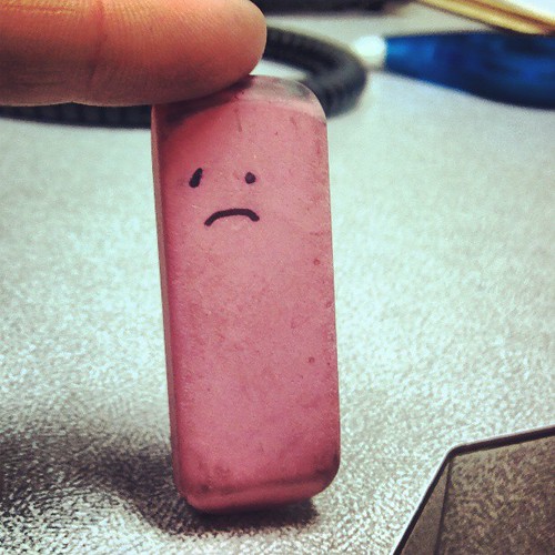 Hang in there, sad eraser dude.  It's almost the weekend.