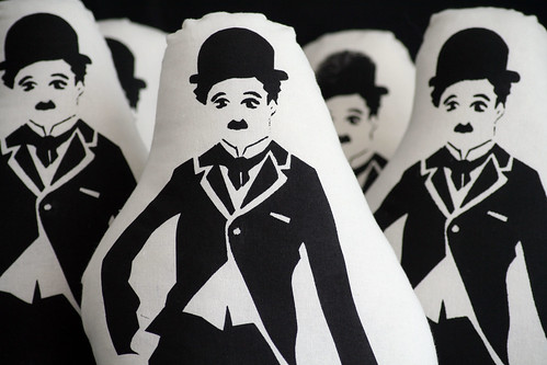 Hand Screen Printed Plush Chaplin as The Little Tramp
