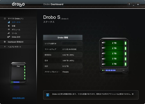 Drobo S status Green