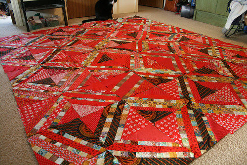 Red Diamond Coin Quilt