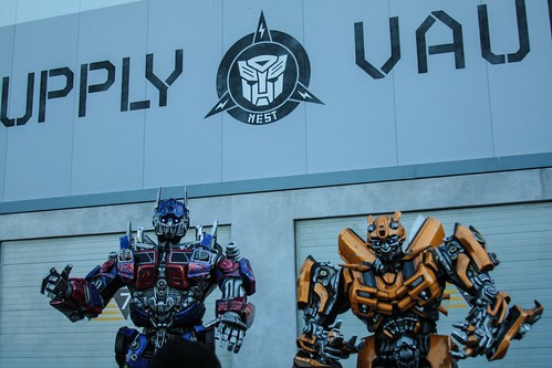 Transformers: The Ride 3D characters and Supply Vault store