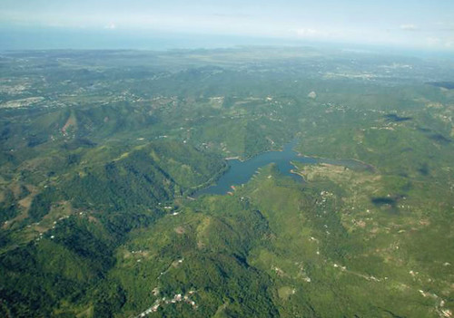 The Guánica Bay/Rio Loco watershed as seen from the air. Photo credit Edwin Mas.