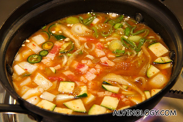 Chadol Duenjang Jjigae (a traditional Korean soybean paste stew with beef; $16)