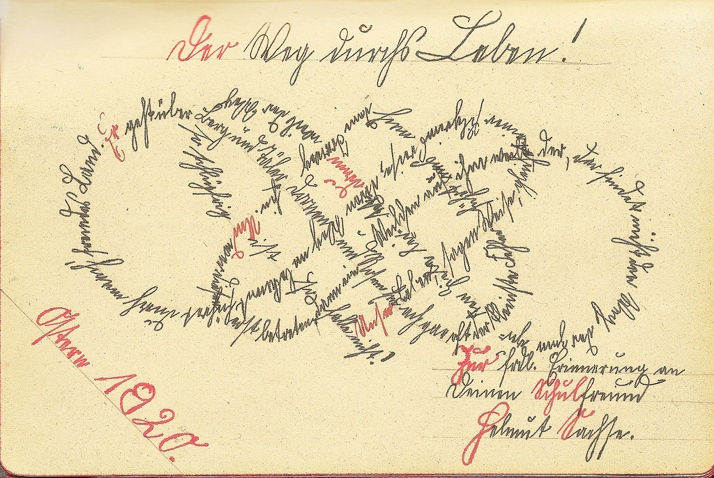 Poesiealbum Schrift Sütterlin Kurrent Ornament Schriftknoten Schönschrift Kalligraphie
