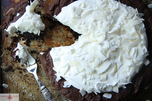 Dark Chocolate Coconut Fallen Cake