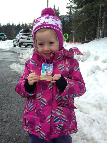 Elaine and her ski pass