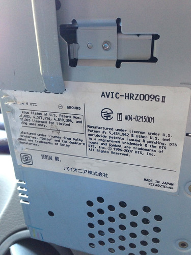 AVIC-HRZ009GII Serial Number