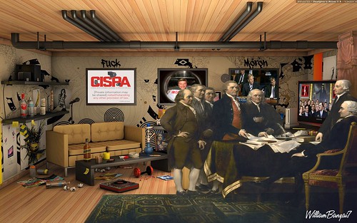 FOUNDING FATHERS MEETING IN THEIR MOM'S BASEMENT by WilliamBanzai7/Colonel Flick