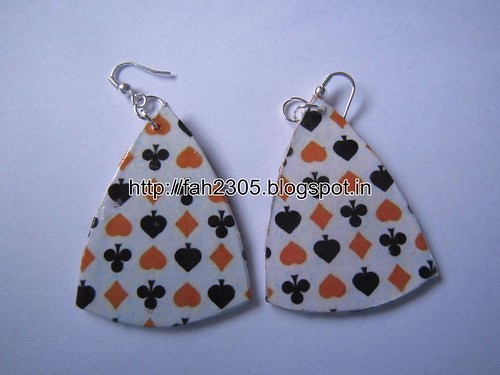 Handmade Jewelry - Card Paper Earrings (2) by fah2305