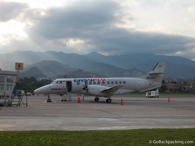 Easyfly plane at Aeropuerto Olaya Herrera in Medellin