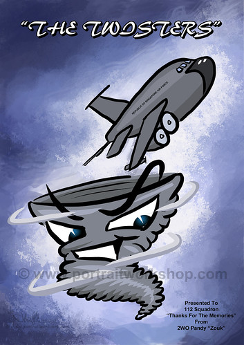 digital cartoon illustration for Singapore AirForce