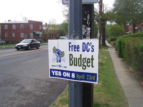 DC Initiative on budget election sign